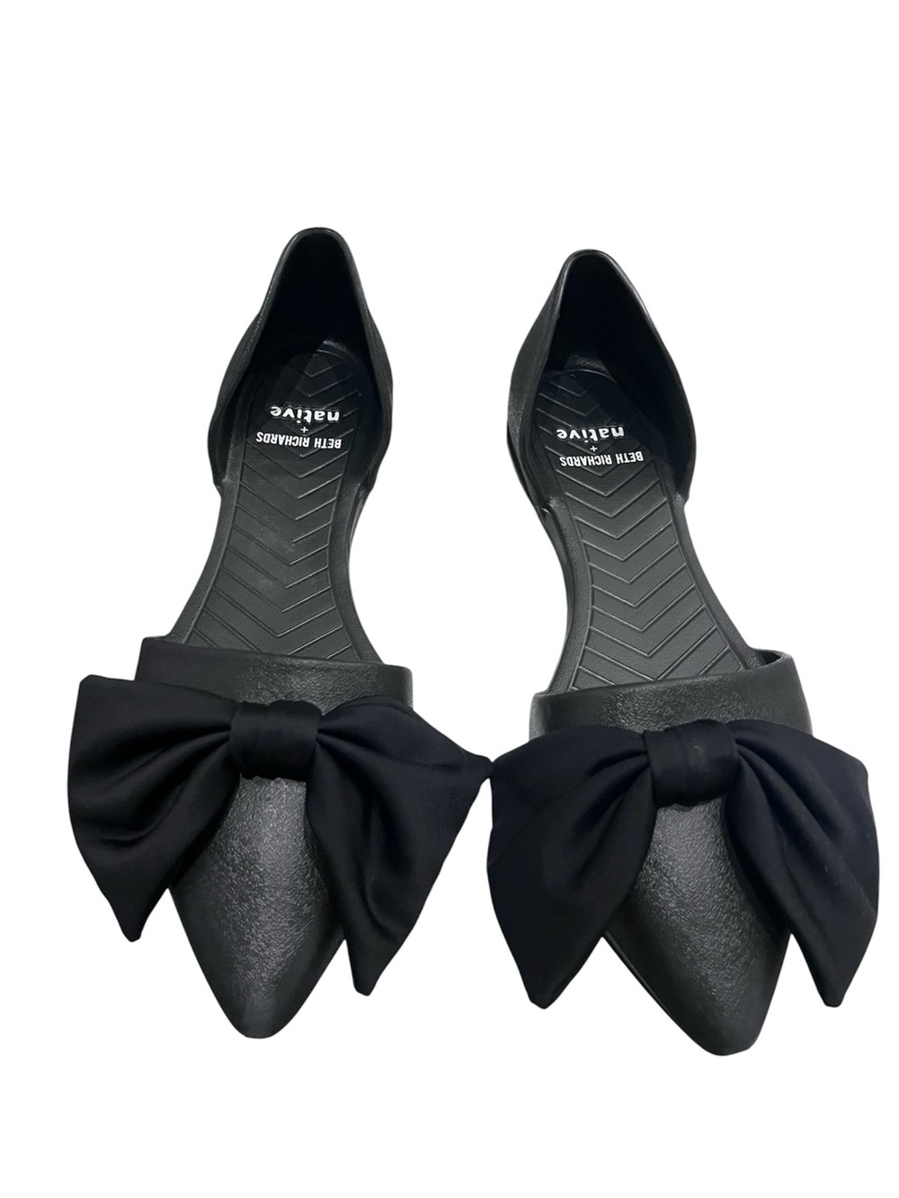 Native Shoes x Beth Richards Audrey Bow Pointed Toe D'Orsay Flats Black Size 9